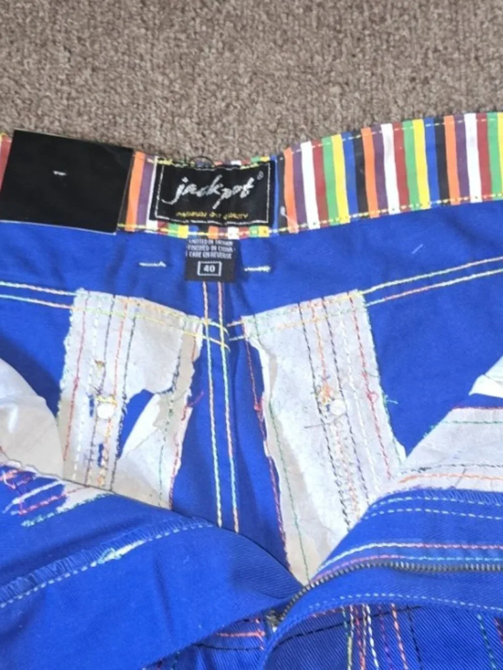 Vintage OX Jackpot Blue Denim Size 40 Shorts Grunge Skater Y2K Street Urban NEW
